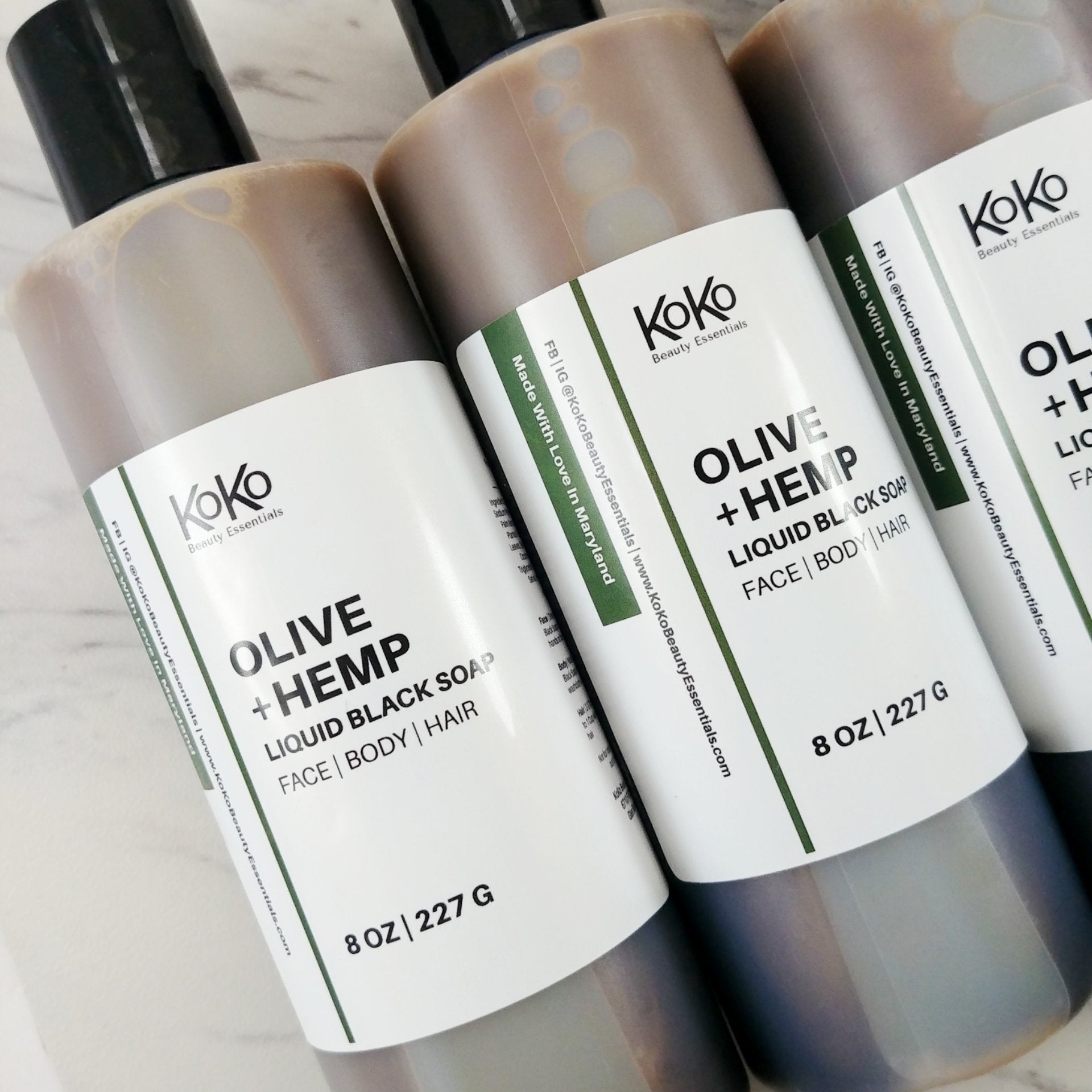 Olive and Hemp Liquid Black Soap - KoKoBeautyEssentials